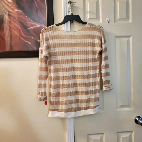 NWT Xhiliration Lightweight Striped Hi/lo Sweater, Size medium - Picture 7 of 11